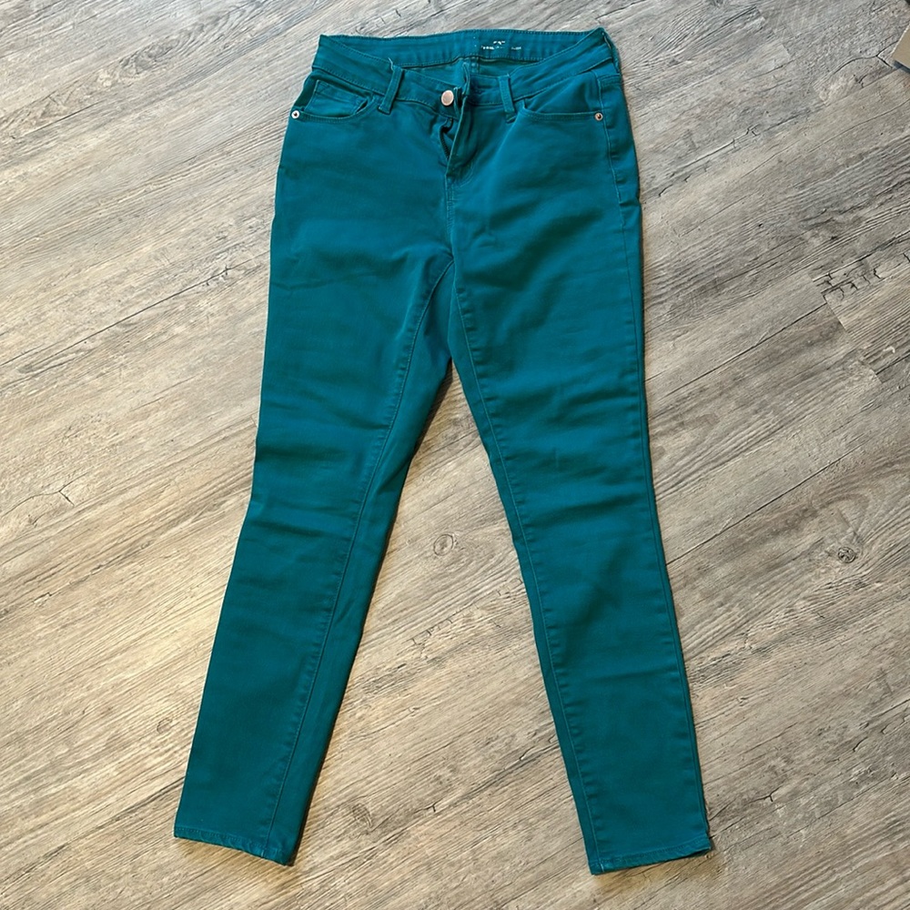 Turquoise mid-rise pants